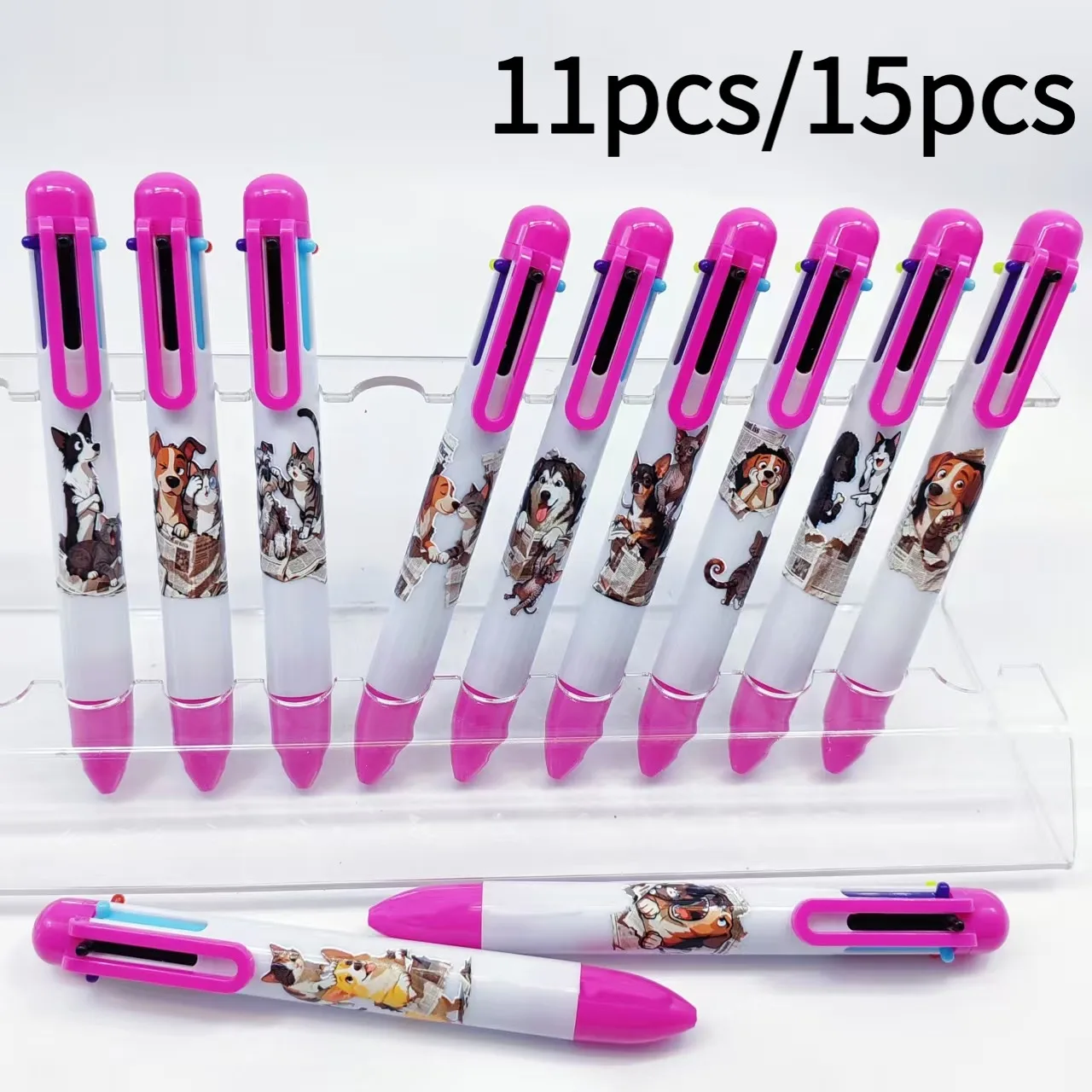 

11pcs/15pcs Pet Dog and Cat Series Theme Gift Pen Student Writing Signature