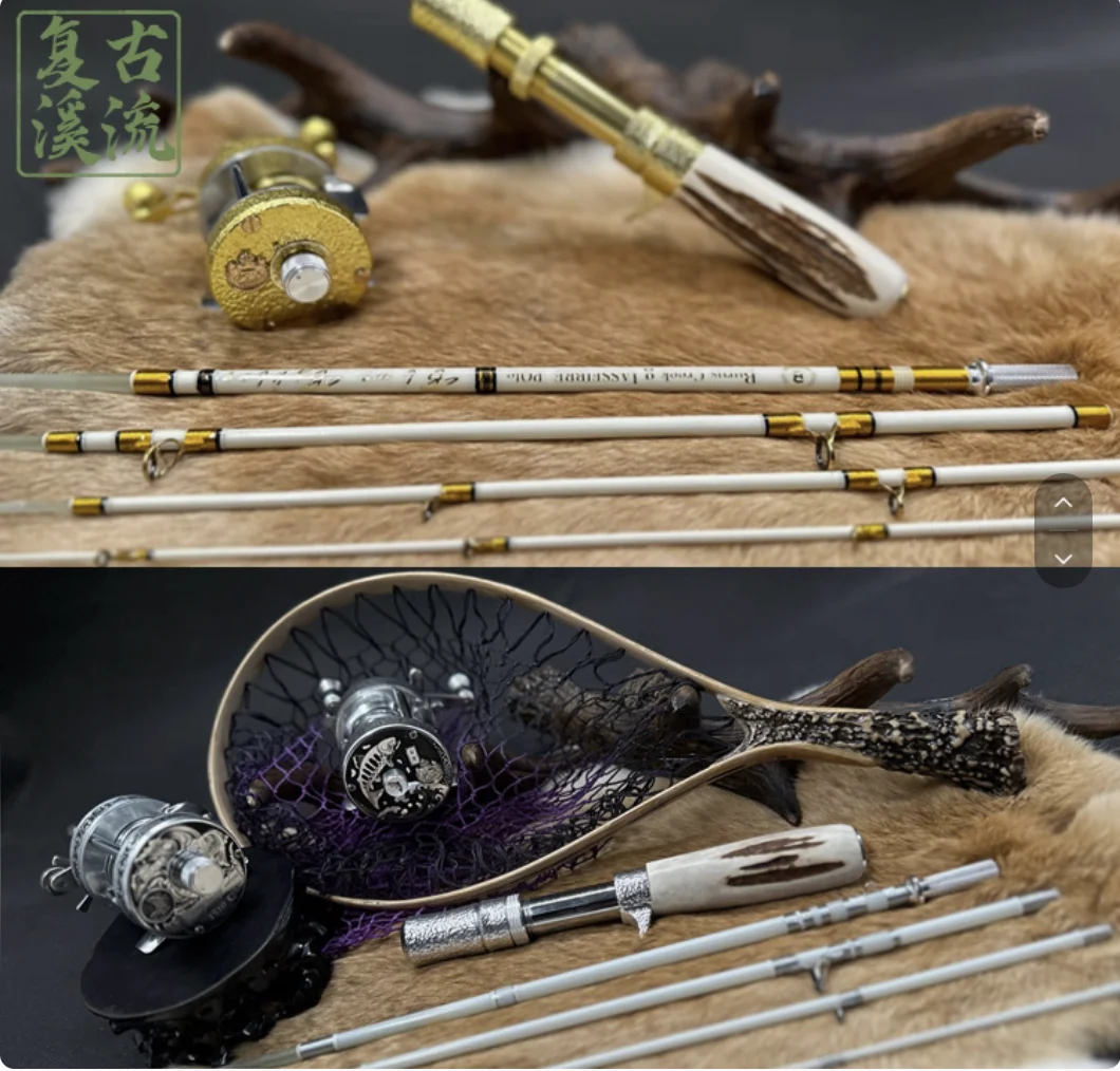 

Retro Type Fiberglass Shooting Rod, Antler Handle, Fishing Pole, Stream Road Yamakou Trout, Micro Object Rod