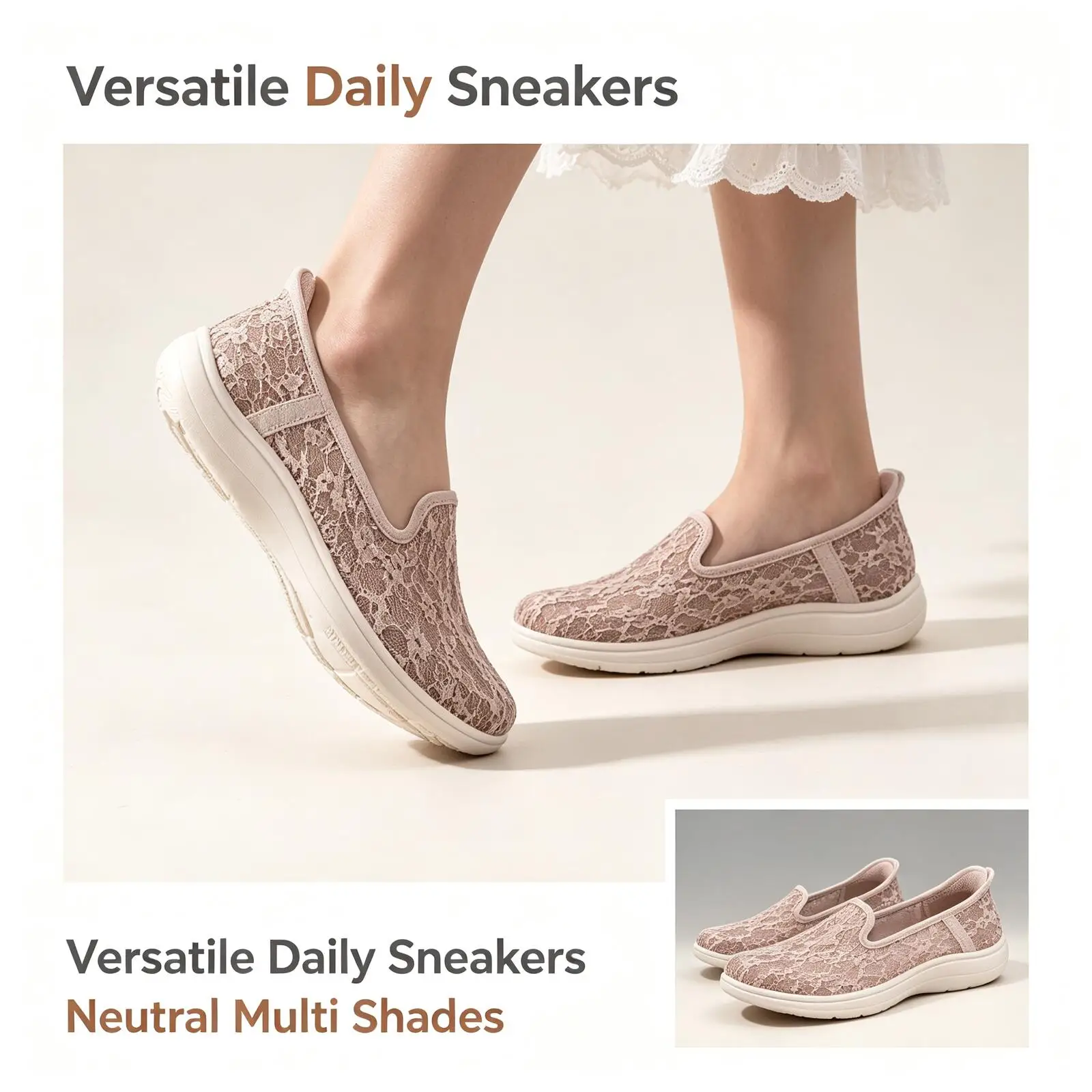 Skechers  Adjustable Strap Memory Foam Lightweight Breathable Casual Walking Shoes Taupe Multi Colors 138363-TPE