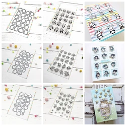 Lovely Panda Mermaid Fairy Metal Cutting Dies Set Clear Transparent Stamps for DIY Scrapbooking Paper Card Album Decoration