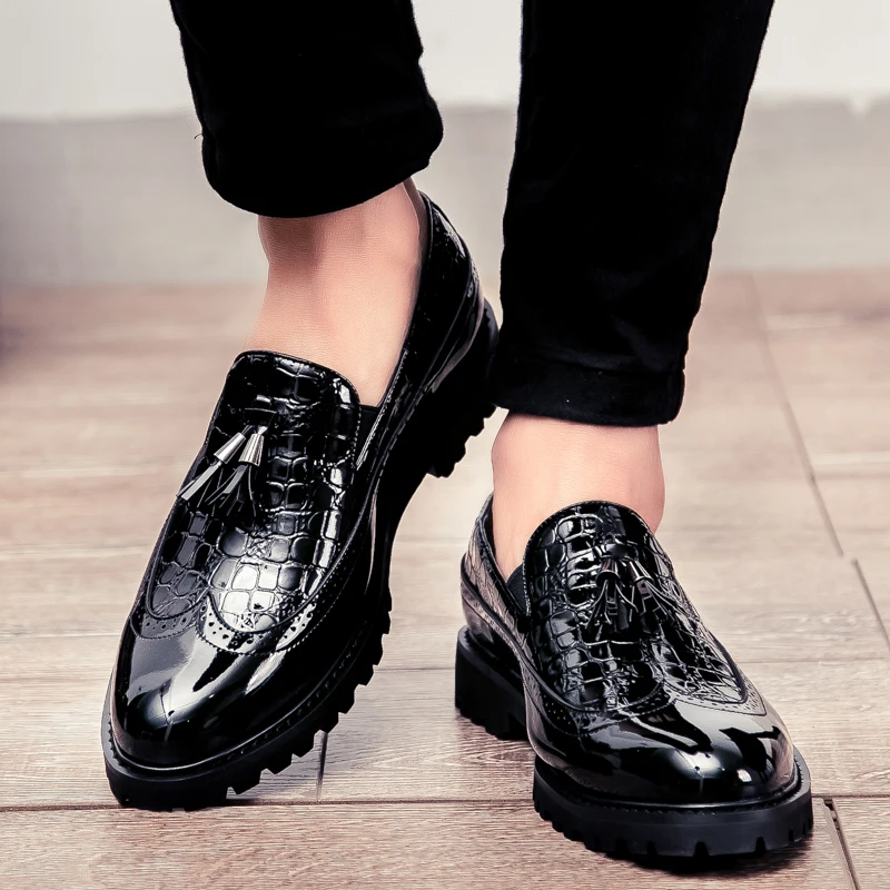 

Мужские модные высококачественные туфли на платформе, повседневные дышащие кожаные туфли, удобные и гладкие, три цвета, спортивная обувь