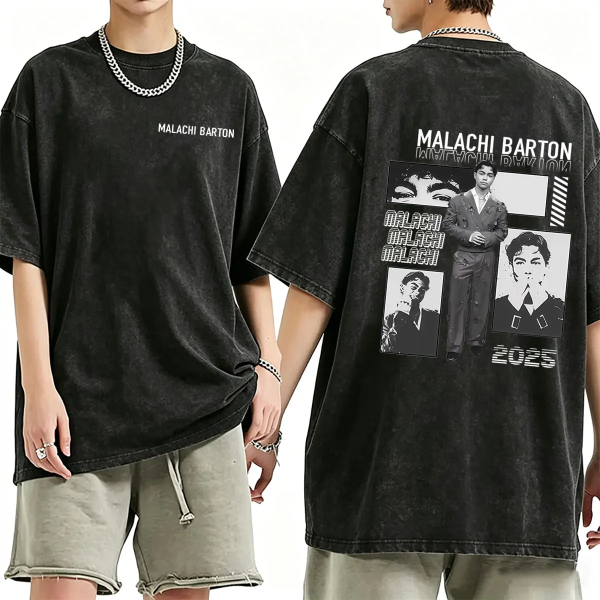 Malachi Barton Tour 2026 Vintage Washed T Shirts Men Women Clothing Fashion Streetwear Male Casual Oversized Crewneck T-shirt