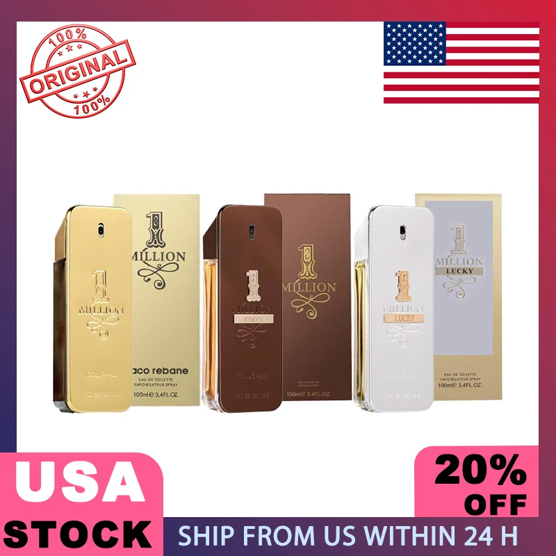 

100ml Original Arab Perfumes Million Gold Hombre Perfume Lasting Spicy Wood Fragrance Pheromone Male Cologne Body Spray Present