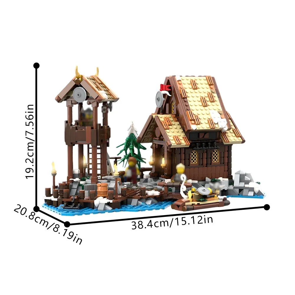 MOC-200311 قرية الفايكنج - مكعبات بناء توسيع على شاطئ البحر مزدوجة