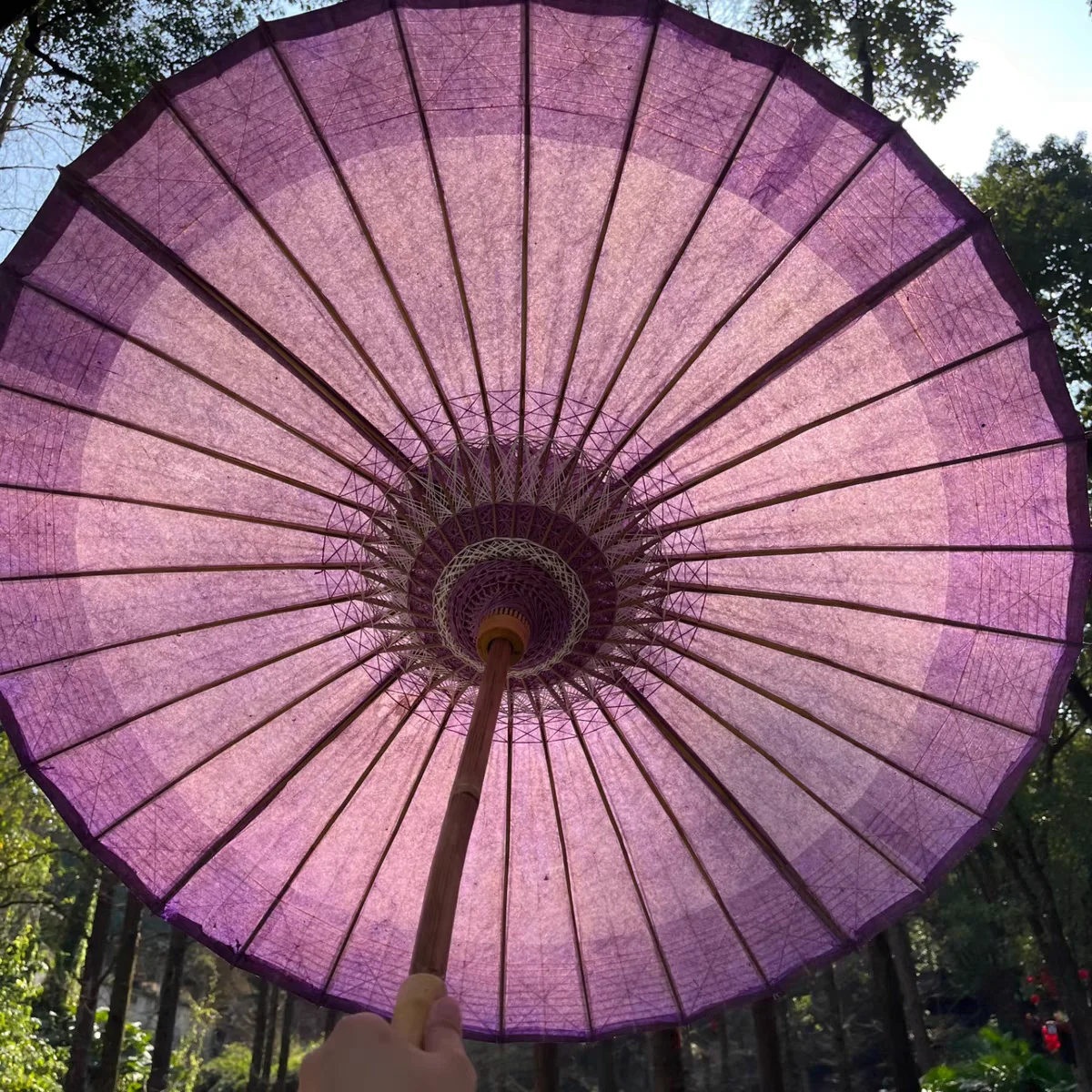 Ancient imitation handmade paper infection green taro purple, intangible cultural heritage pure handmade oil-paper umbrella