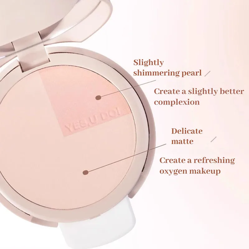 UODO Polvere fissante pressata opaca compatta Controllo olio Doppio uso Fine Flash Trucco viso schiarente viso a lunga durata 8,5 g