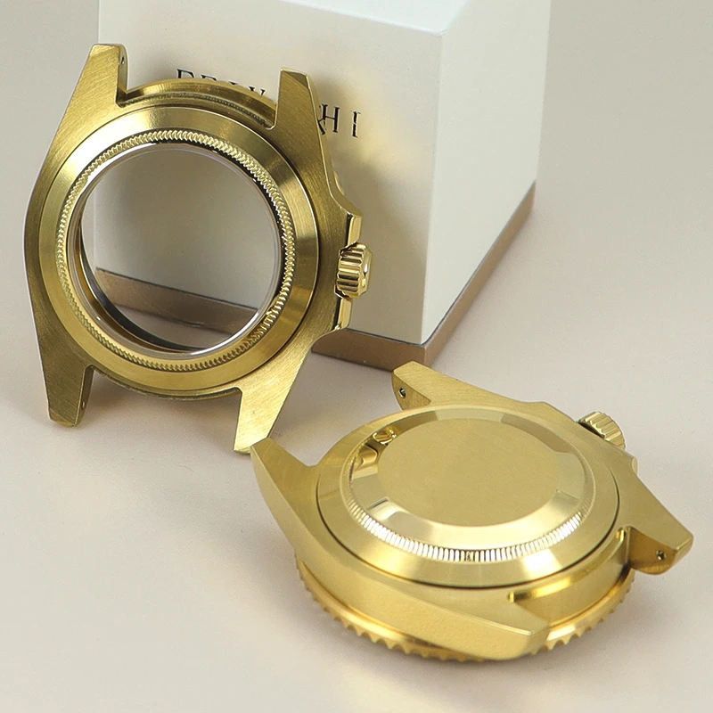 Gold 40mm NH35 Watch Case Sapphire For Seiko NH35 NH36 NH34 Miyota8215 2824 Movement 28.5mm Dial Full Text C3 Luminous SUB Bezel