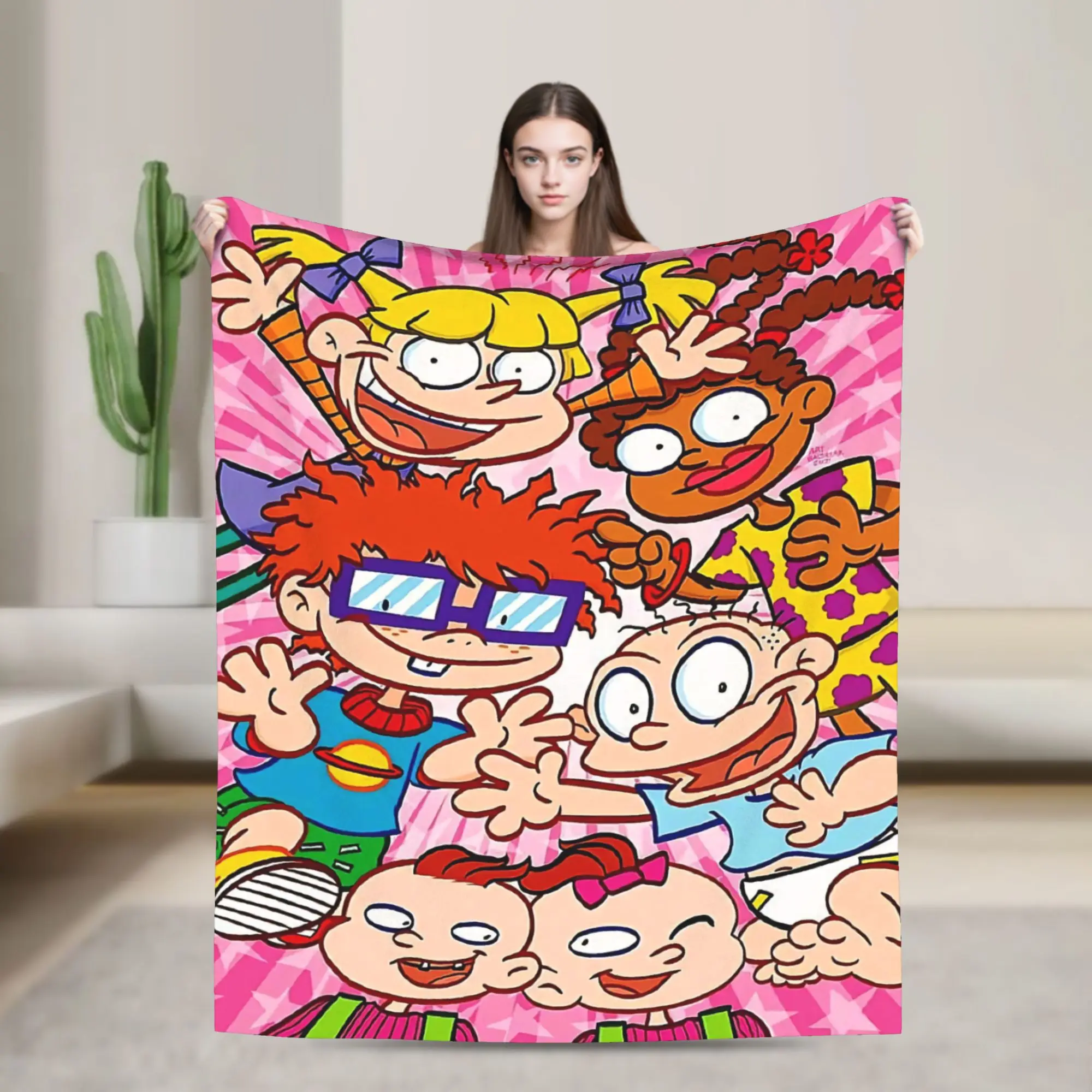 Super Soft Cartoon R-Rugrats Throw Blanket Premium Flannel Fleece Lightweight  Bed Blanket Cozy Fluffy Blankets All Season Use