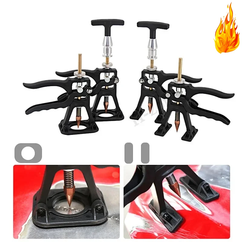 Auto Dent Puller Kit - Car Body Repair Tool with Spot Welder & Leveling Bar for Sheet Metal Removal Professional Fine Repair Set