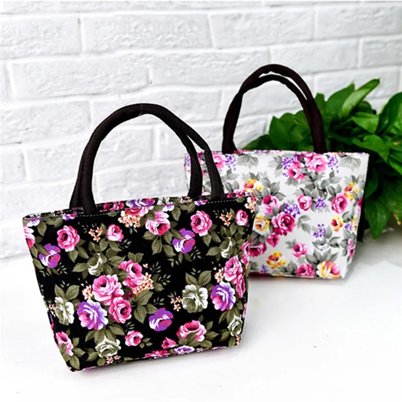 Folk-Custom Flower Shopping Bag Handbag For Korean Canvas Green Ladies Women Bucket Fashion Print Shoulder Bag