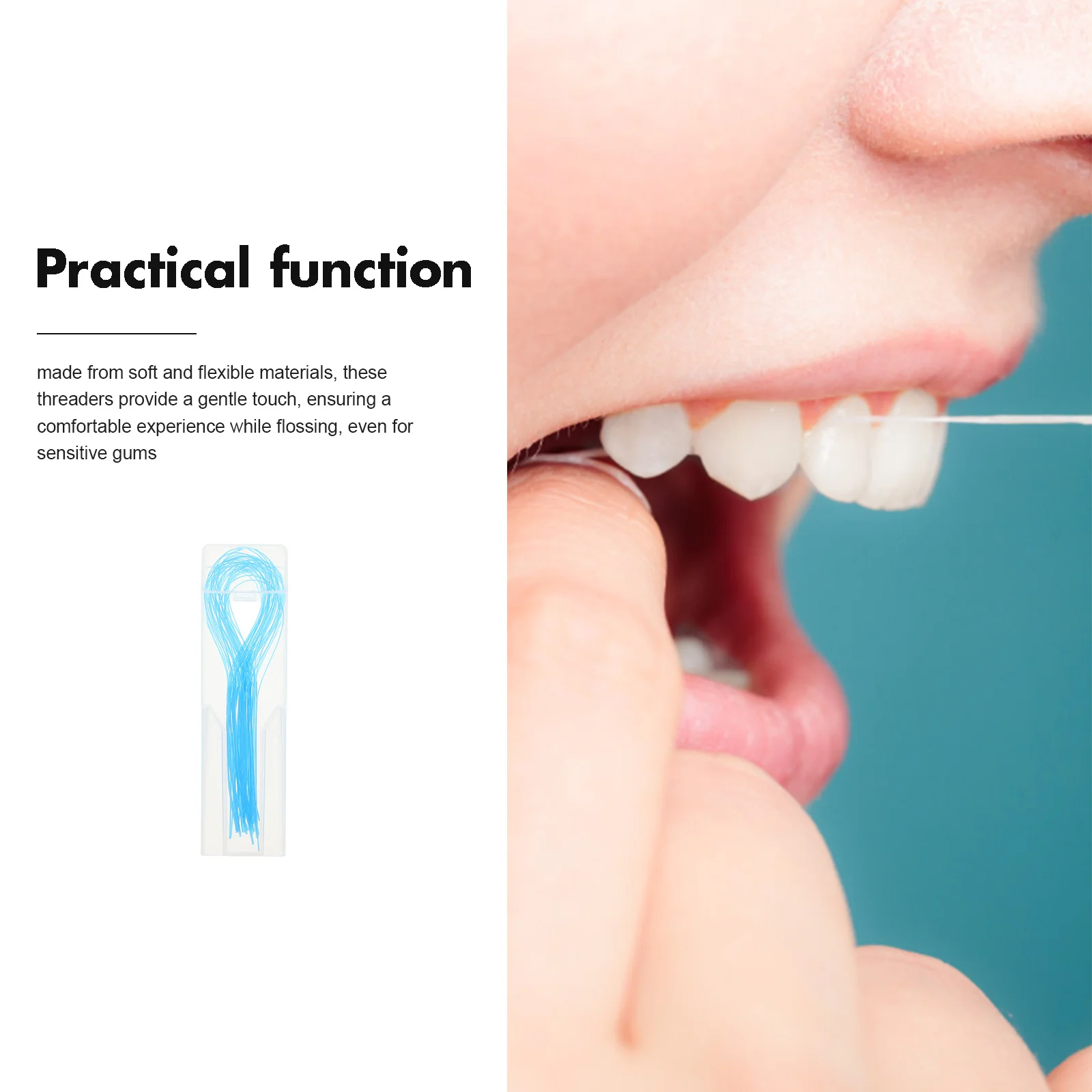 Threaders de fio dental de alta resistência náilon para chaves ortodôntico fio dental fácil glide portátil ferramenta de limpeza dos dentes para