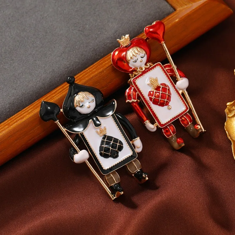 Retro Red Black Heart Soldier Brooches Christmas Collection - Zinc Alloy Decoration Accessories Creative Trendy Headwear