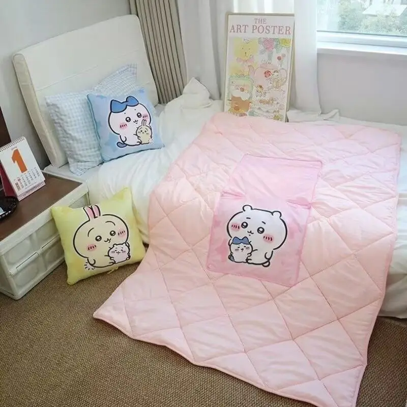 Cartoon Hachiware Kissen Niedliches Chiikawa Usagi Faltbares Klimaanlagen-Quilt-Kissen Anime Heim Büro Auto Kissen Mädchen Geschenk