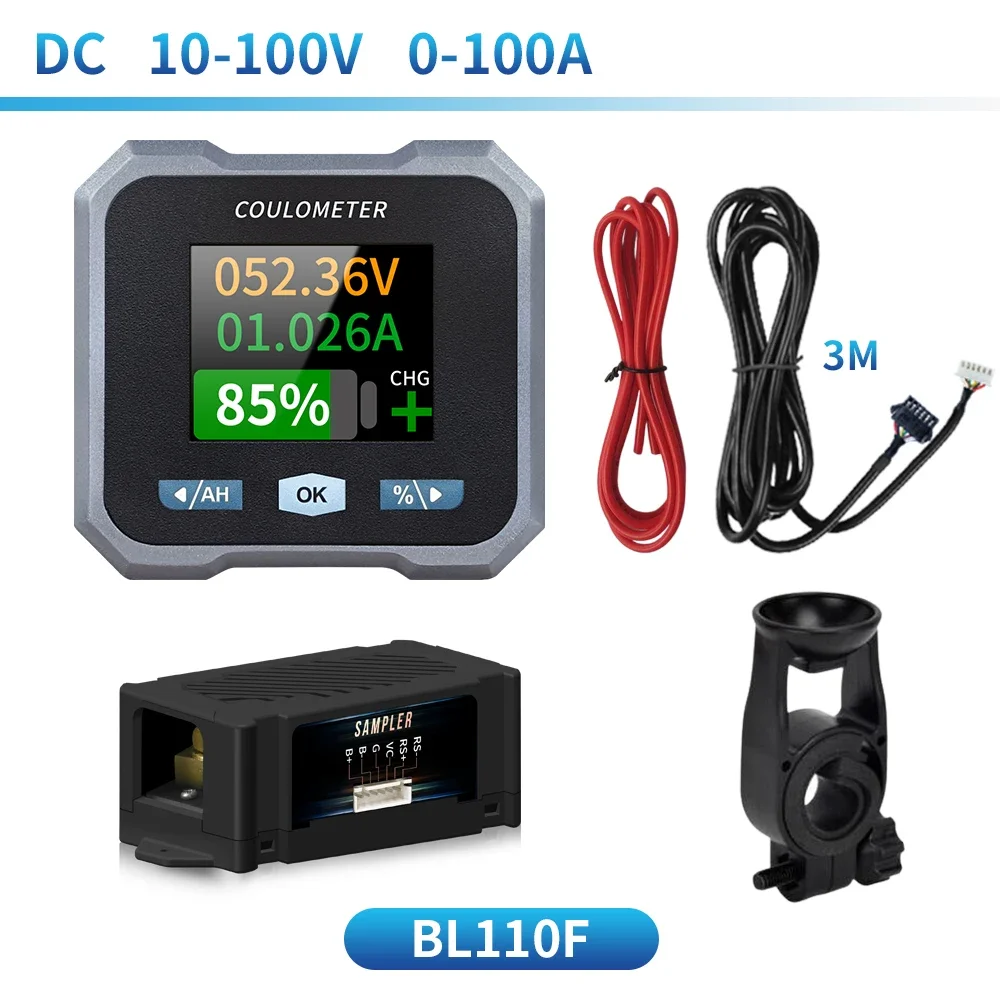 JUNCTEK BL105F/BL110F/BL140F 0-400A Battery Capacity Tester Coulomb Meter Ammeter Voltmeter Bluetooth Battery Indicator Monitor