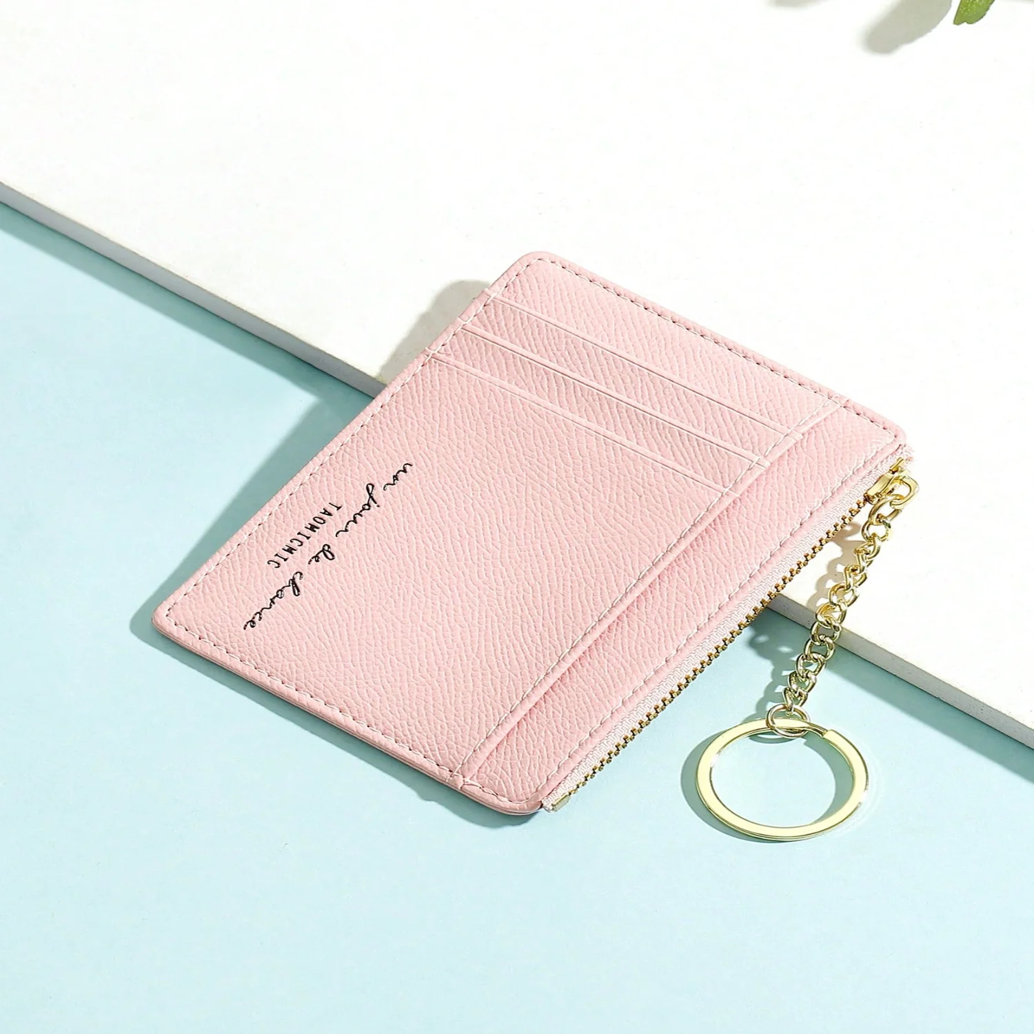 Simple Zipper Women's Coin Purse With Multiple Card Slots And Key Holder, Small Wallet