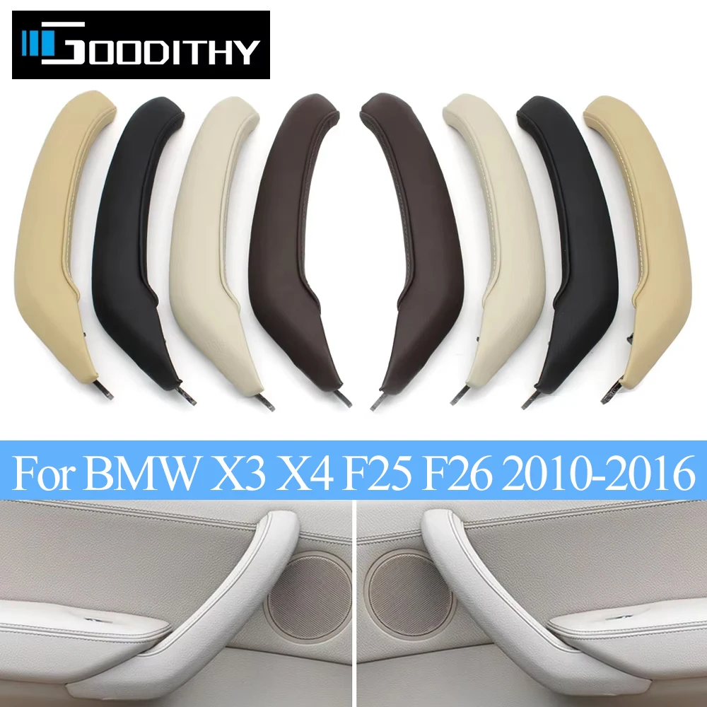 

Left Right Hand Cars Inner Passenger Door Pull Handle Leather Outer Cover Trim Set Replacement For BMW X3 X4 F25 F26 2010-2016