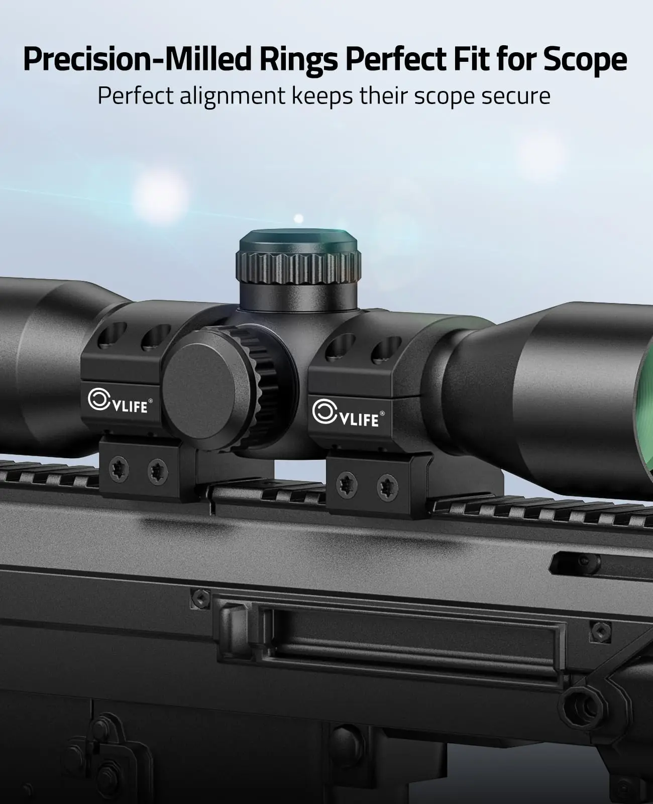 Anelli di ambito CVLife Ottica Ottica Riflescope Montaggio di montaggio da 1 pollice Tubo da 0,76 pollici Heigth 2 pezzi per binari picatinny