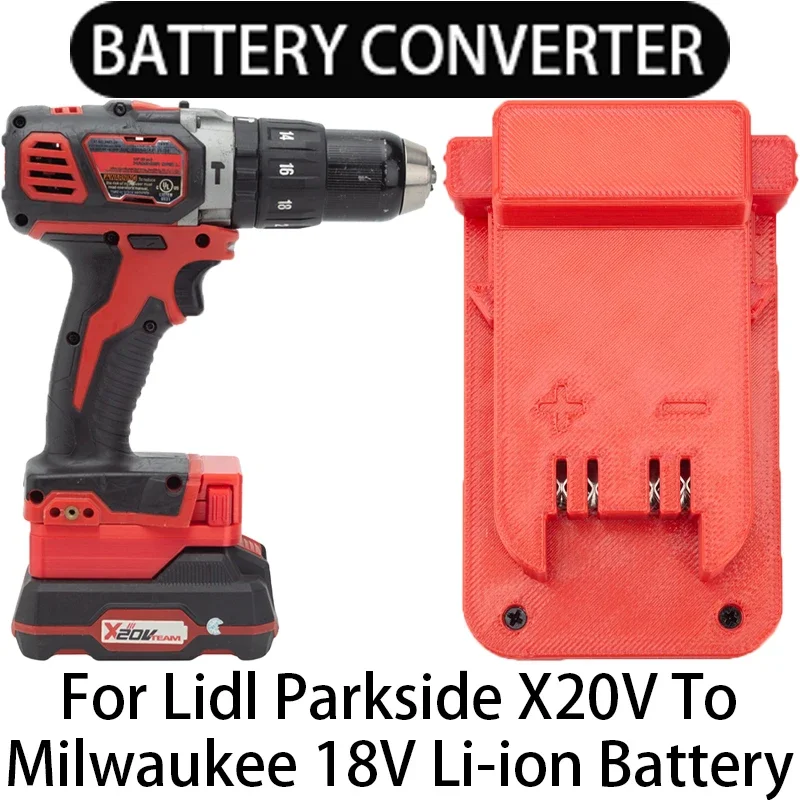 Adaptador para milwaukee 18v li-ion ferramentas conversor para lidl parkside x20v li-ion bateria adaptador acessórios da ferramenta elétrica