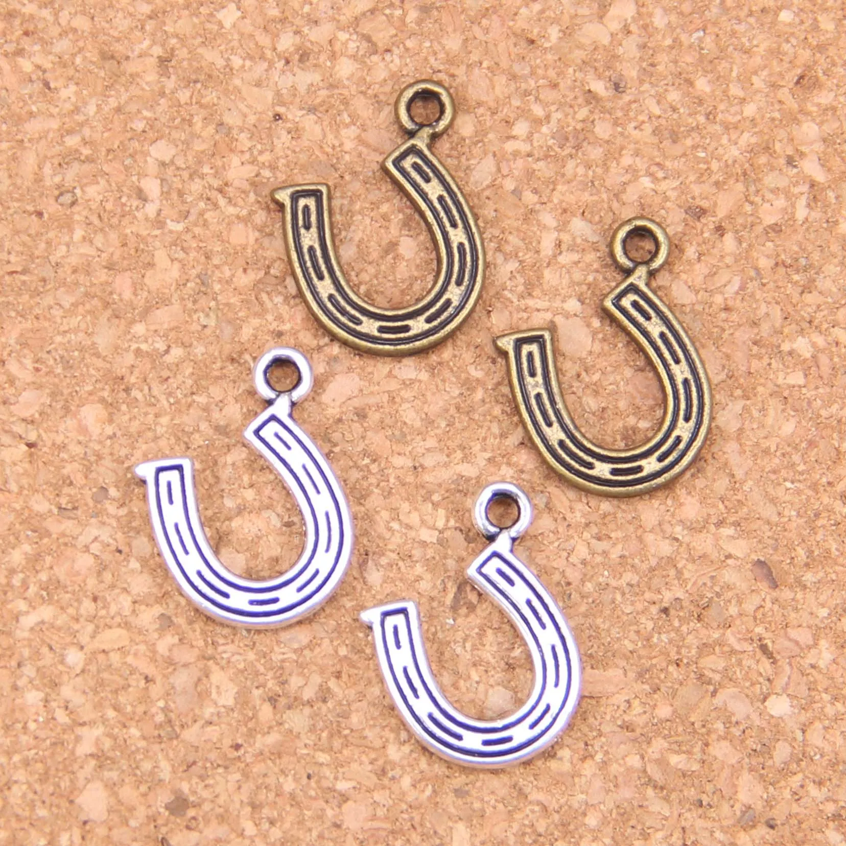 145pcs Charms Lucky Horseshoe 18x12mm Antique Pendants,Vintage Tibetan Silver Jewelry,DIY For Bracelet Necklace