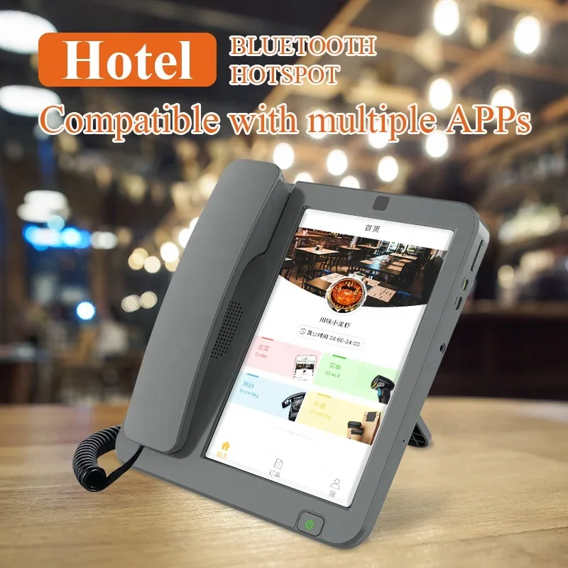 Teléfono Fijo Inalámbrico GSM LTE 4G para Oficina en Casa, Teléfono de Escritorio con Android, Punto de Acceso WiFi, Teléfono Inalámbrico Inteligente con Video