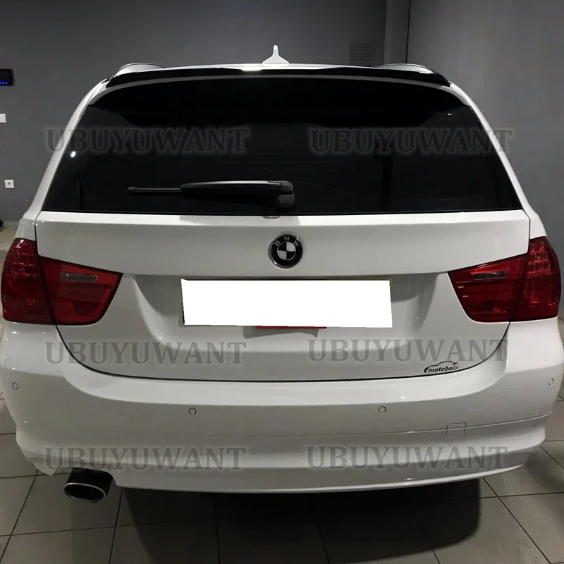 SPOILER EXTENSION For BMW 3 E91 M-PACK FACELIFT 3 Series Touring 2005-2012 ABS Plastic Car Tail Trunk Wing