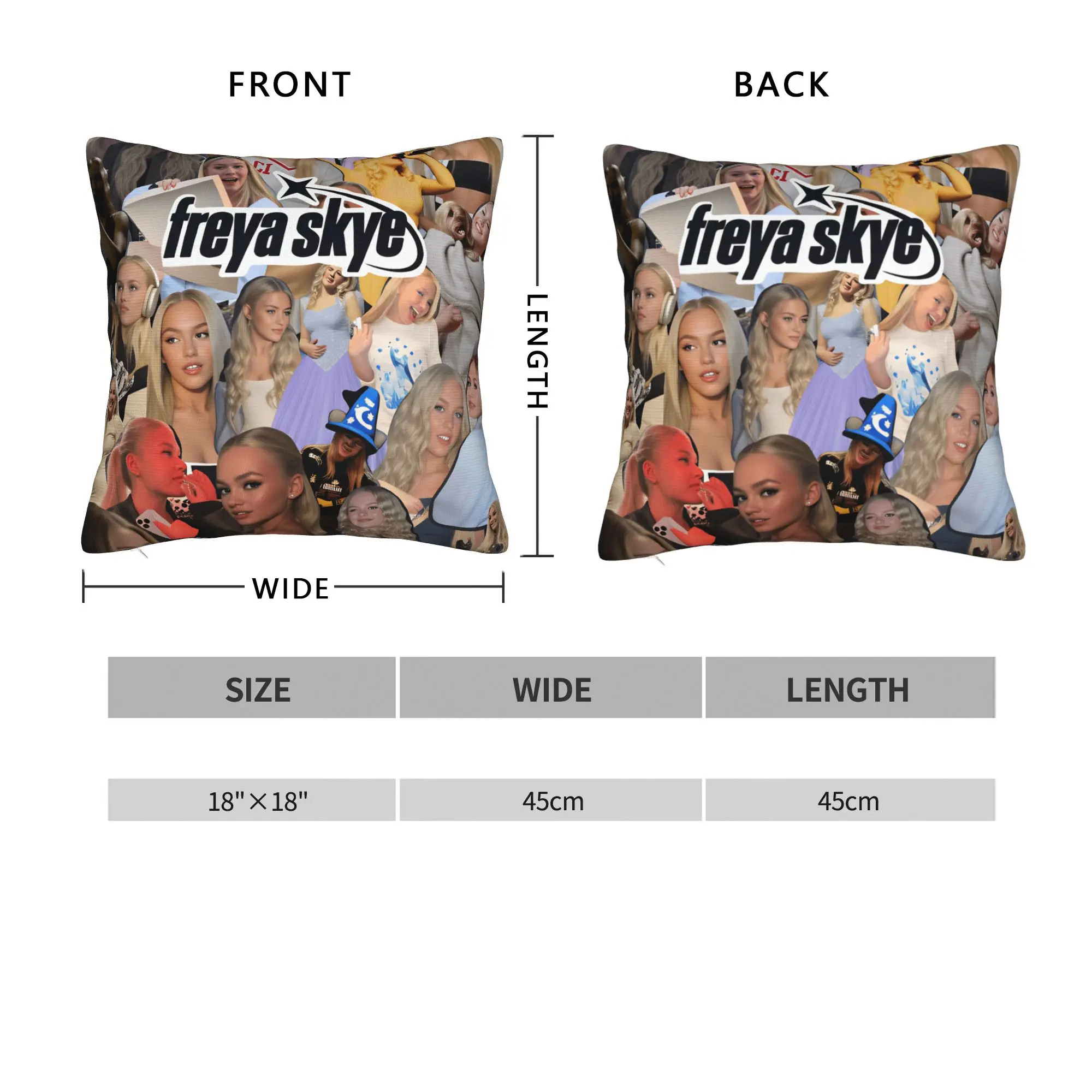 Pillow Cover Freya Skye British Singer Actress Pattern Cushion Cover  Funny Pillow Case For Chair Sofa Home Pillowcases