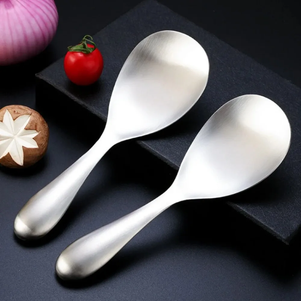 Deepen Stainless Steel Rice Spoon Dinnerware Large Size Rustproof Rice Paddle Thicken Smooth Handle Serving Spoon Household