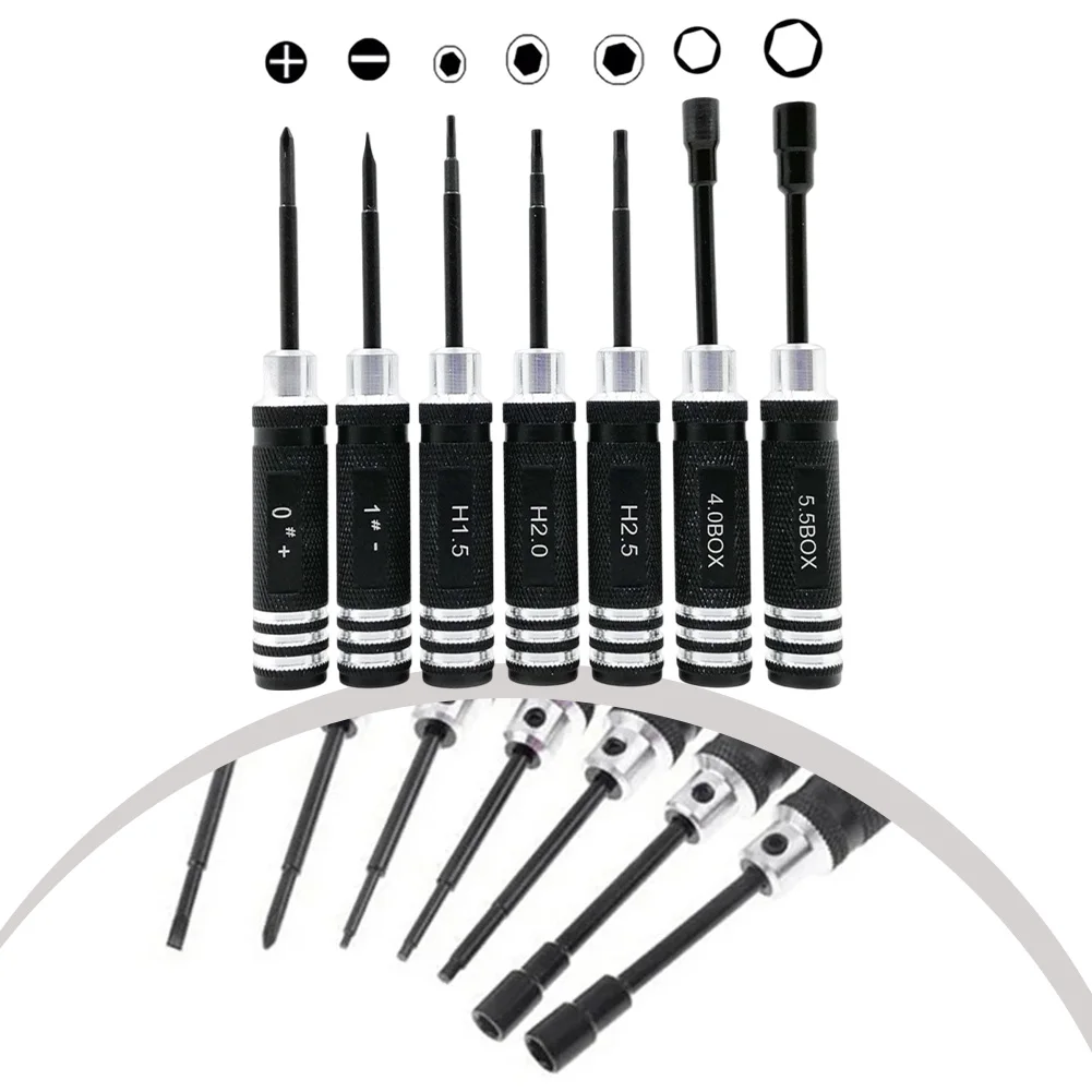 7PCS Hex Screwdriver Set Repair Tool Kit Set Hex Nut Key Socket For RC Cars Helicopter Airplane Repairing Assembling