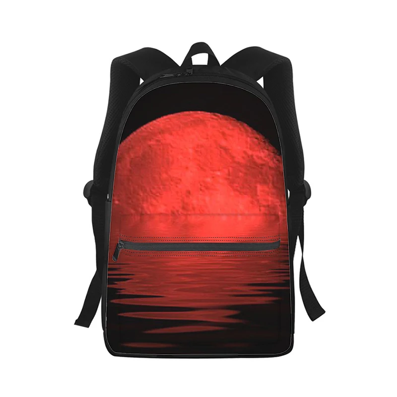 Art moon uomo donna zaino 3D Print Fashion Student School Bag zaino per Laptop borsa a tracolla da viaggio per bambini