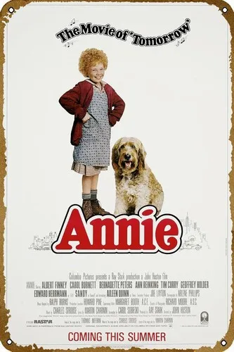Annie-Filmplakat, Retro-Blechschild, Wandkunst, Dekoration, Metalldekoration