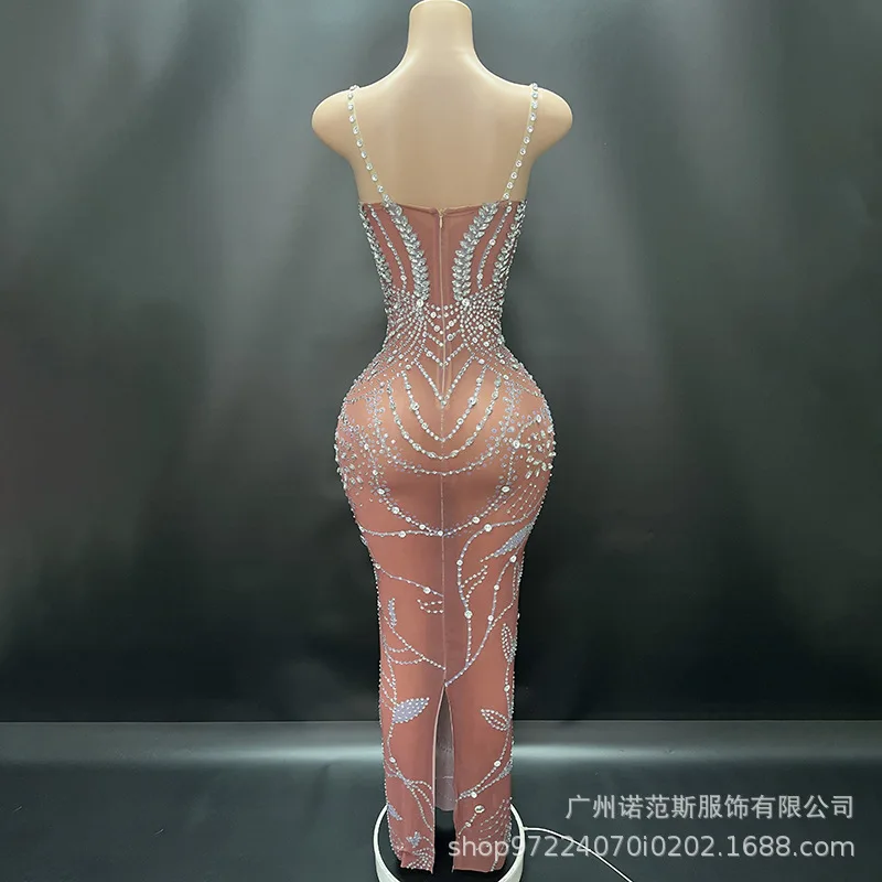 Robe de soirée longue sans manches à bretelles, coupe basse, marron rougeâtre sexy, légèrement transparente, pour anniversaire, bord de mer et banquet, 2025