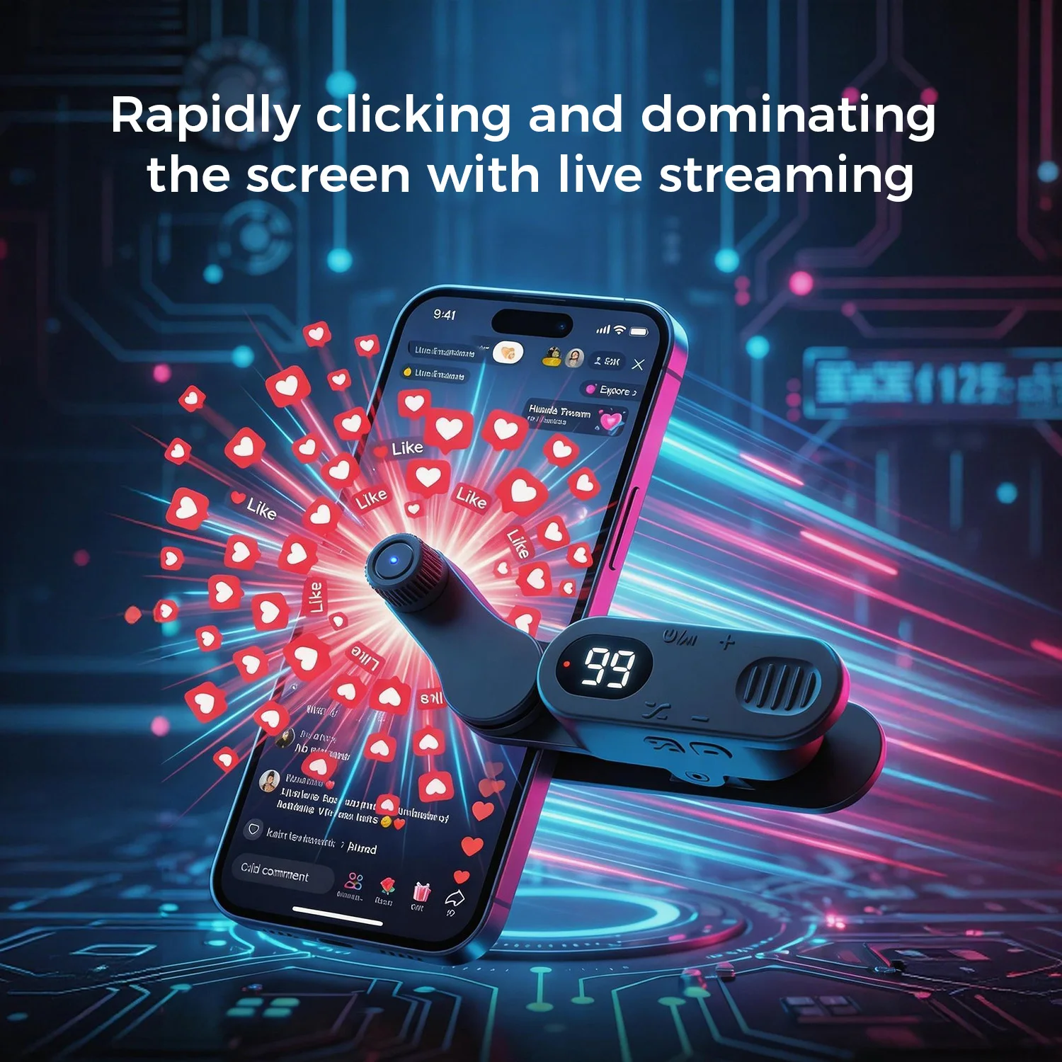 Auto Screen Clicker Device for Smartphone, Adjustable Touch Tapper Tool for Games, Apps, Live Streaming and Repeated Tapping