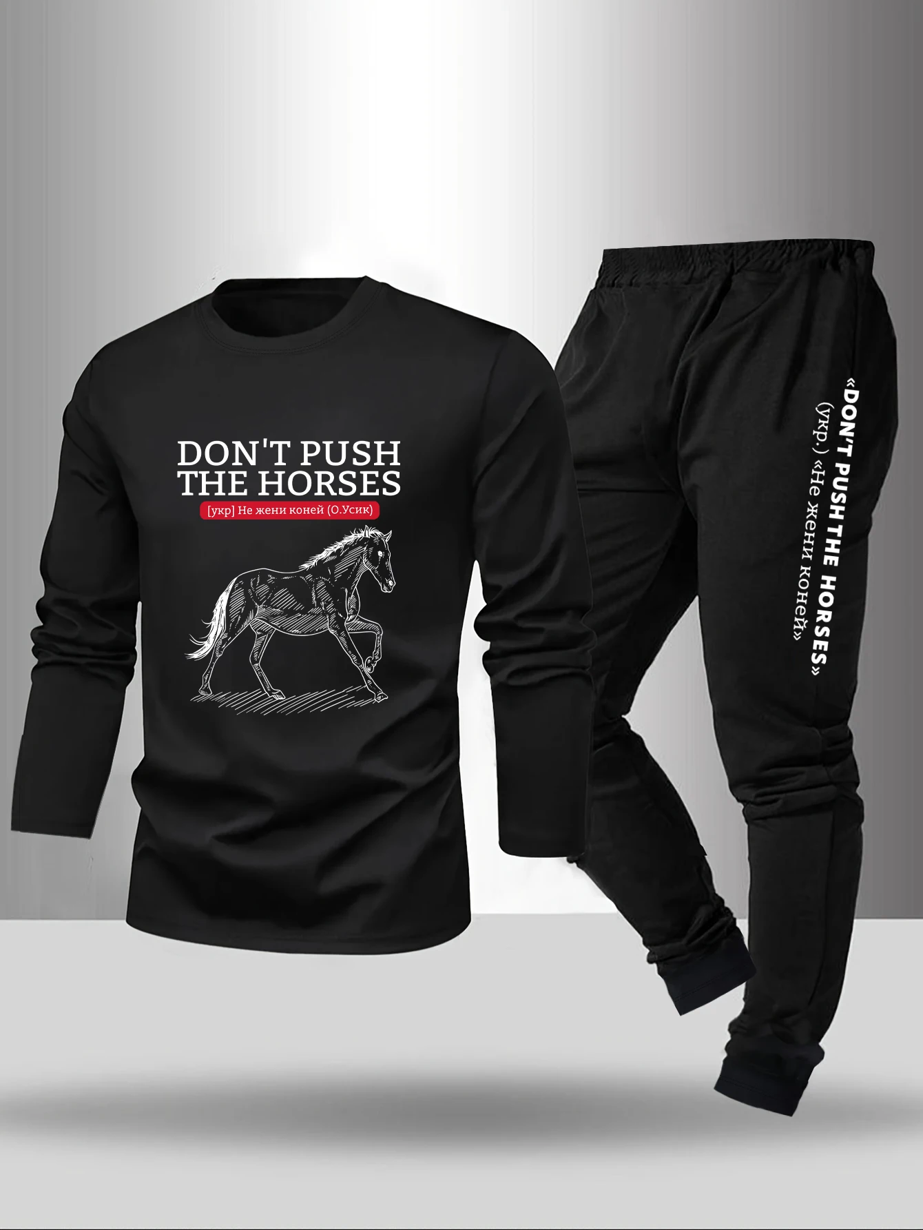 

2-piece men's sleepwear set for spring summer autumn winter long sleeved pants letter patterned base shirt home wear set