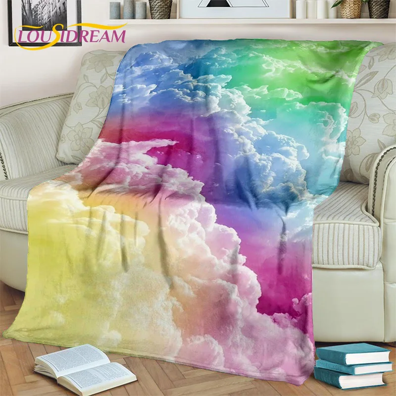 3D Illusion Cartoon Rainbow Colour Blanket,Soft Throw Blanket for Home Bedroom Bed Sofa Picnic Travel Office Cover Blanket Kids