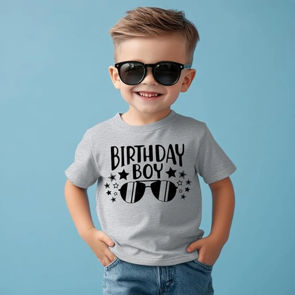 1st 2nd 3rd Birthday Shirt for Toddler Boy, Happy Birthday Dinosaur/Car Theme T-Shirt, Cute Birthday Party Outfit, One Two Three