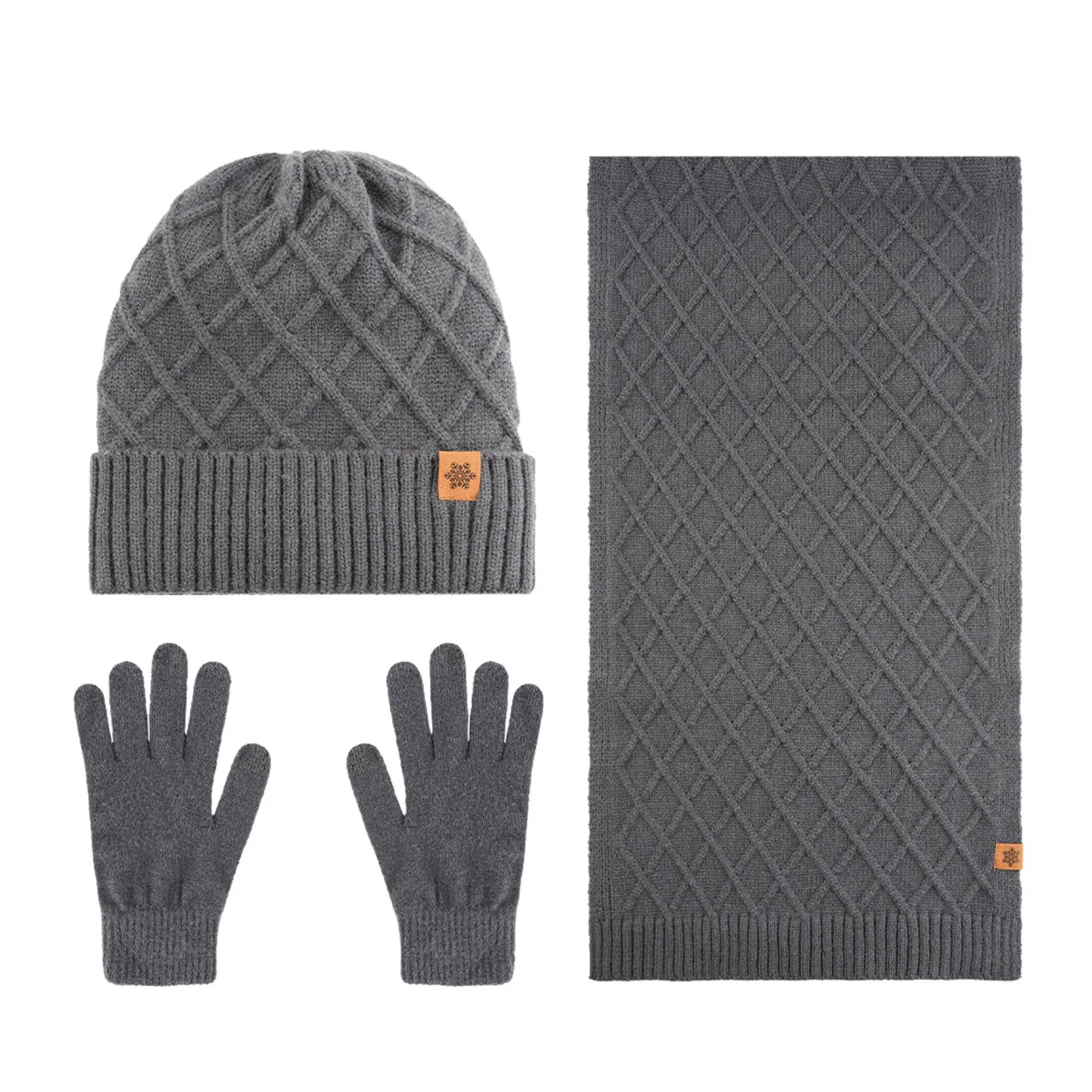 Winter Hat Scarf Gloves Set Fleece Warm Knit Neck Warmer Wool Thermal Cap Outdoor Sport Ski Bike Scarf Gloves Hat Set unisex