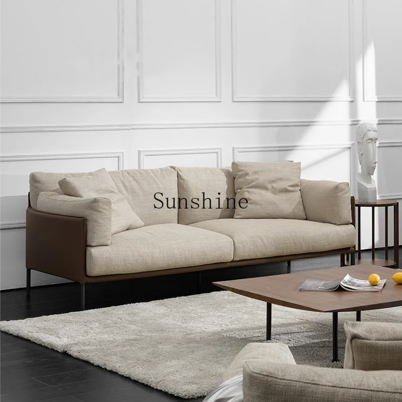 

Nordic small apartment modern simple living room villa cotton and linen fabric sofa