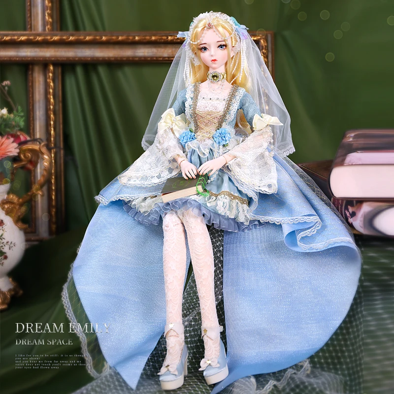 DBS 1/3 BJD Dream Fairy Doll toy mechanical joint Body Name Kelly doll including suit shoes fan makeup 60cm SD