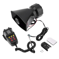 Universal Motorcycle Car Alarm Sound 7 Tone Horn 12V 100W Police Siren Horn Loudspeaker (Black)