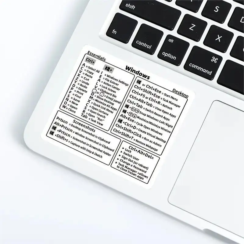 Windows + Word/Excel Quick Reference Guide Keyboard Shortcut Stickers, Laptop Keyboard Shortcuts Stickerss No-Residue Vinyl view 3