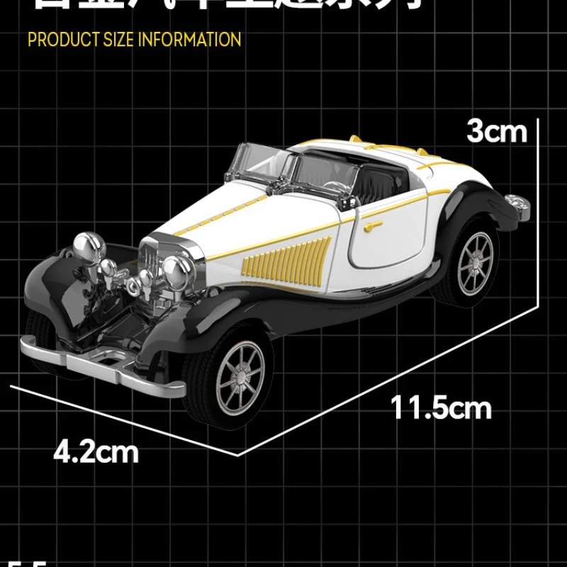 1:36 classique ancien grand-père voiture alliage retirer jouet modèle de voiture garçons modèle de voiture simulation pour enfants