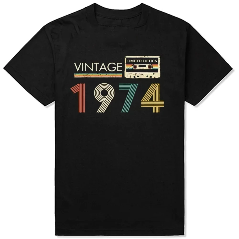 Made In 1974 Limited Edition 50 Years Of Being Awesome Tee Tops Round Neck Short-Sleeve Fashion Tshirt Clothing T-shirts 50733