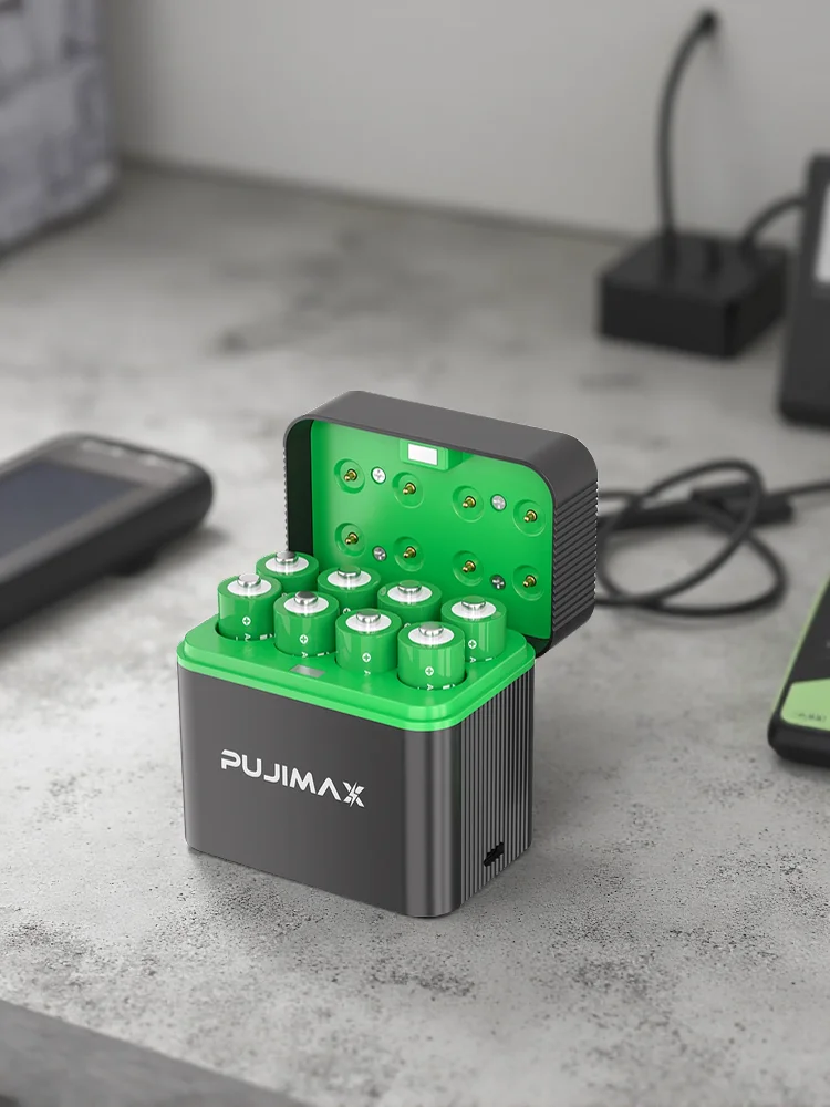 Zestaw akumulatorów AA PUJIMAX Smart Battery, 8 sztuk, 1.5V, litowe baterie, ładowarka z niezależnym szybkim ładowaniem. — zdjęcie produktu 7