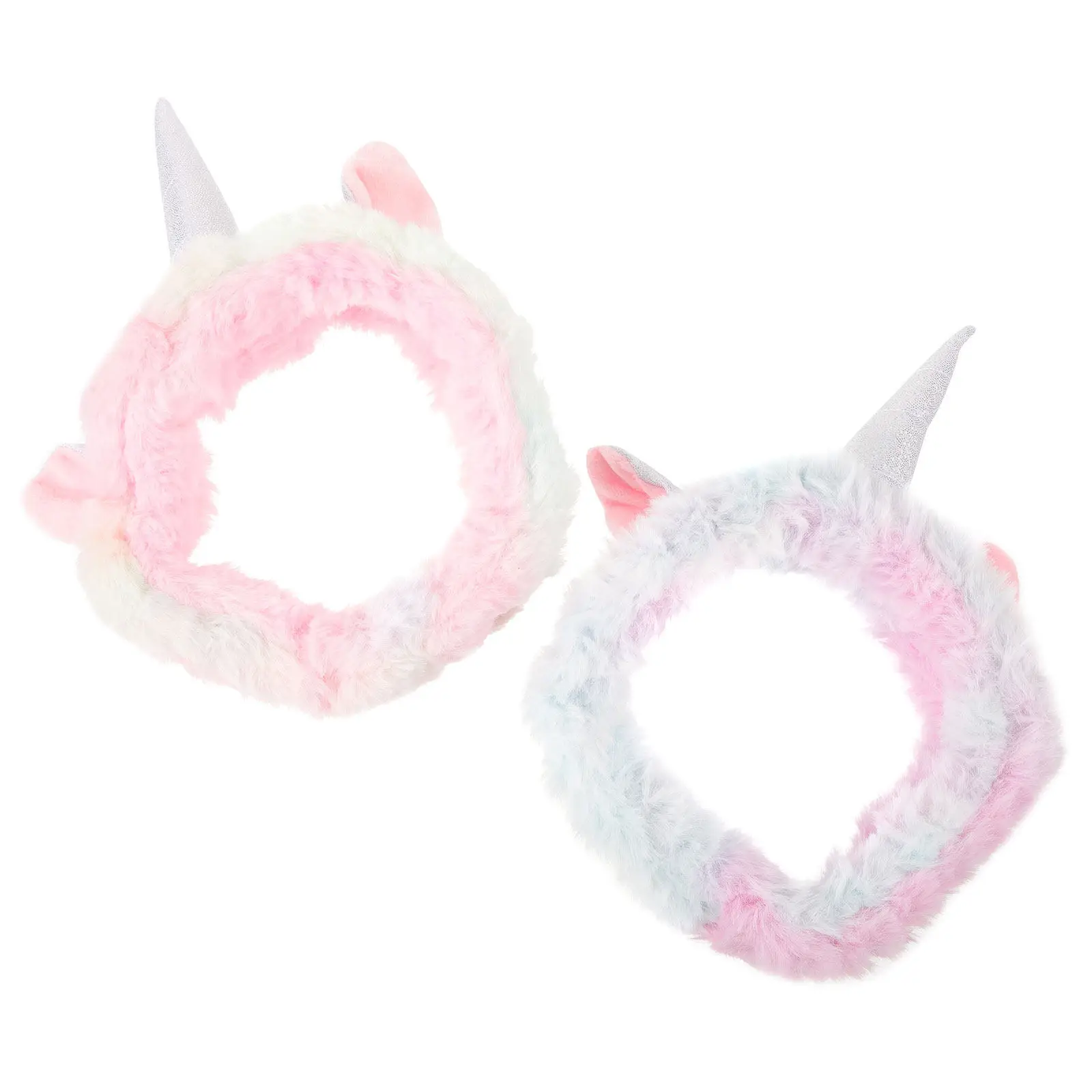 

2Pcs Unicorn Horn Headband Adult Women Soft Comfortable Non-Slip Facial Headband for Washing Face Makeup Bath Shower Spa Use