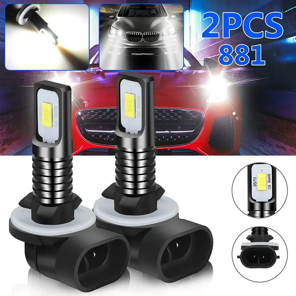 2 Pcs Car Led Bulbs Lights White Light Driving Running Car Lamp Auto Bulbs Fog Lamp LED fog light DRL driving light bulb hot