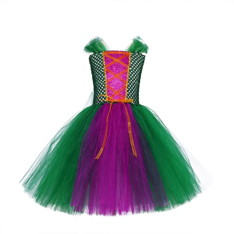 Hocus Pocus 2 Halloween Children Cosplay Girls Witch Sanderson Sisters Mary Sarah Winifred Dress Child Masquerade Party Costume