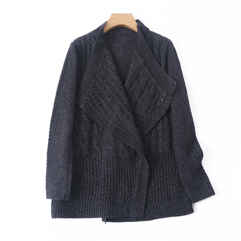 

Fashionable lazy sweater shawl spring new long sleeved loose knit cardigan women's fashionable jacket top