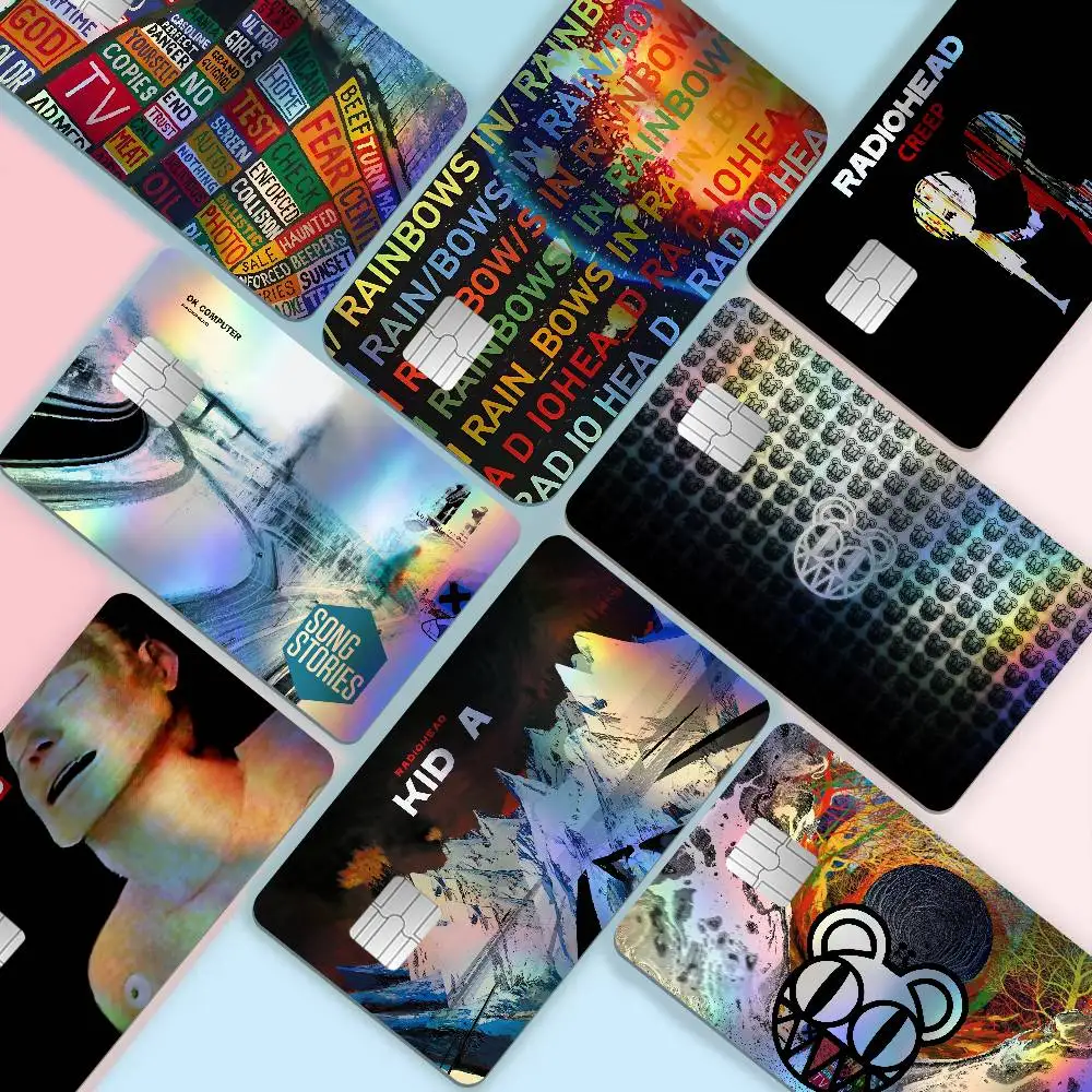 Rock Band R-Radiohead Minimalist Laser Bank Card Stickers Removable Personal Style Decor