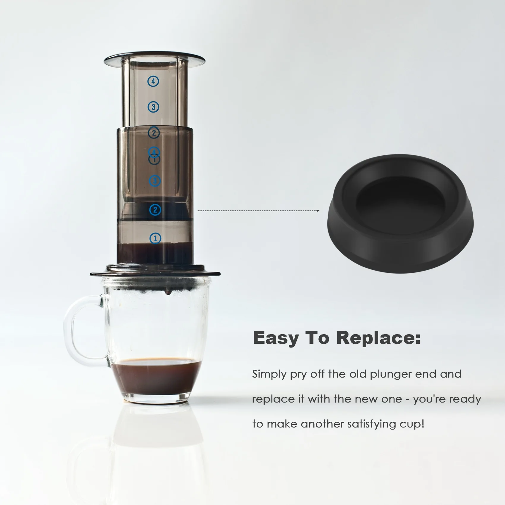 Joint en caoutchouc pour piston B15C, à utiliser dans les pièces de l'Aeropress, joint d'extrémité de piston pour cafetière Aerobie (lot de 2).
