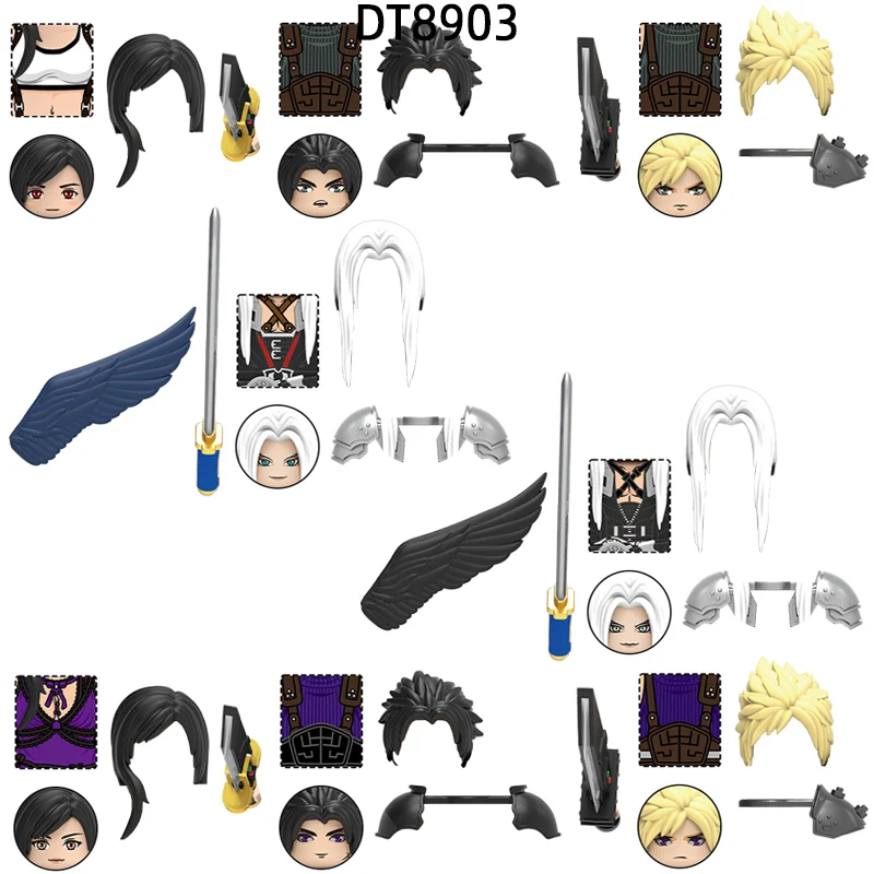 

The Final Tifa Zack Cloud Sephiroth Strife Fair Lockhart Fantasy Model Blocks MOC Bricks Set Gifts Toys DT8903